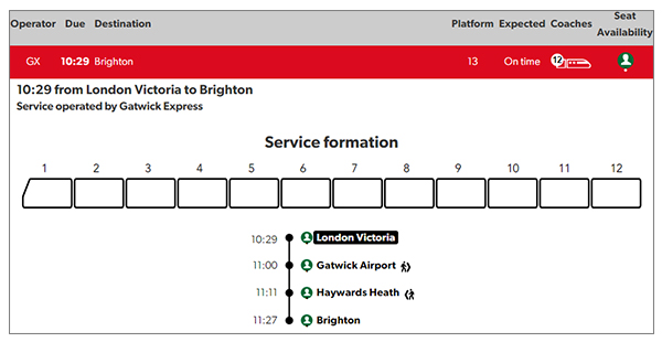 Live departure boards